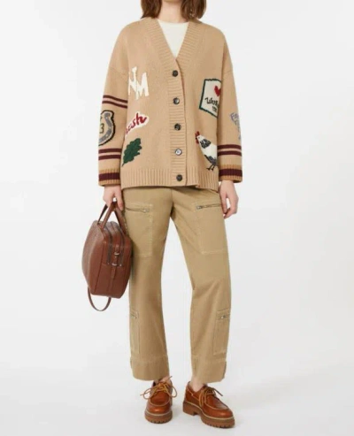 Weekend Max Mara Relaxed Fit Cardigan Made From Wool Yarn In Multi
