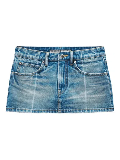 Alexander Wang Foldline Denim Skort Clothing In Multi