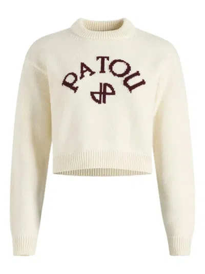 Patou Logo And Jp Monogram Intarsia Wool And Cashmere Jumper Clothing In White