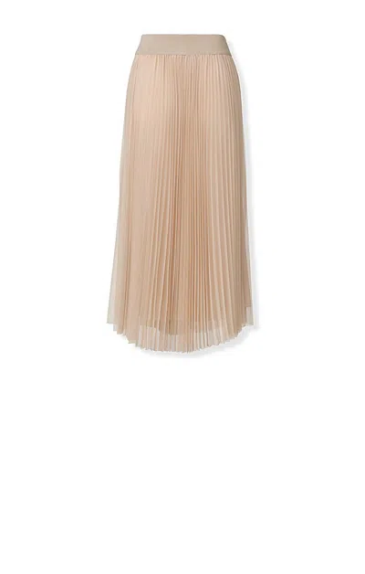 Fabiana Filippi Pleated Tulle Skirt With Knitted Waistband In Neutral