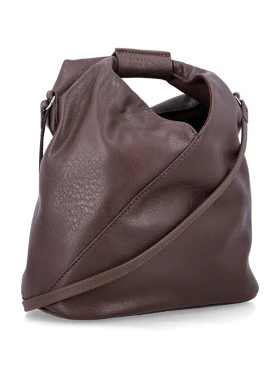 Mm6 Maison Margiela Diagonal-seam Shoulder Bag In Brown