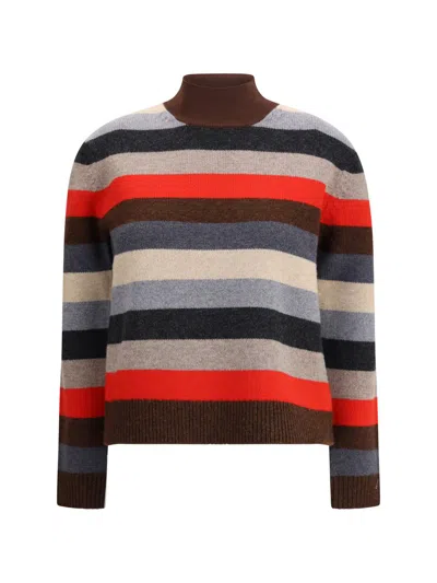 Tory Burch Merino Wool Turtleneck Sweater In Multi