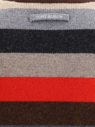Tory Burch Merino Wool Turtleneck Sweater In Multi