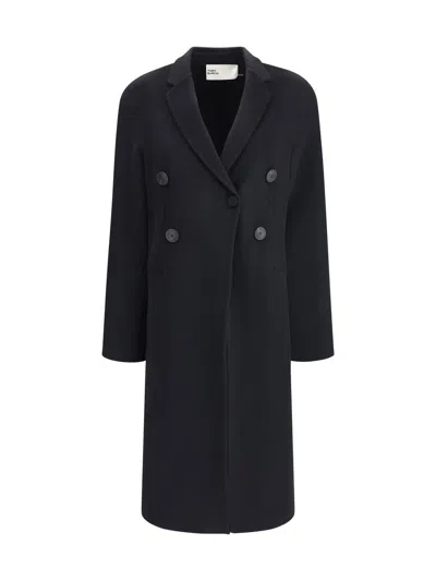 Tory Burch Classic Wool Coat In Black