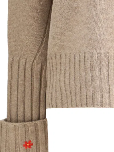 Tory Burch Wool Sweater Sweaters And Cardigans Beige In Brown