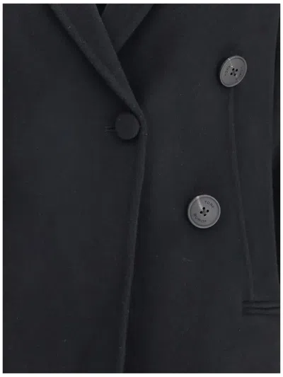 Tory Burch Classic Wool Coat In Black