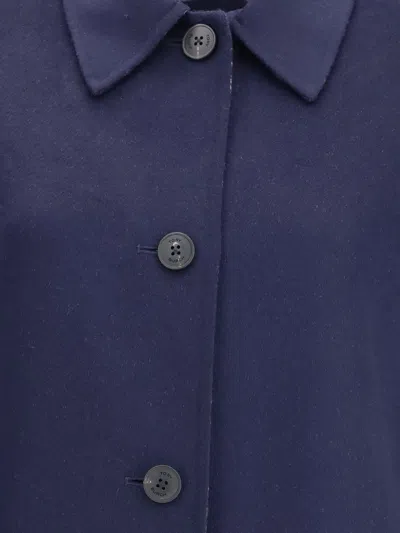Tory Burch Reversible Double-face Wool Coat In Blue