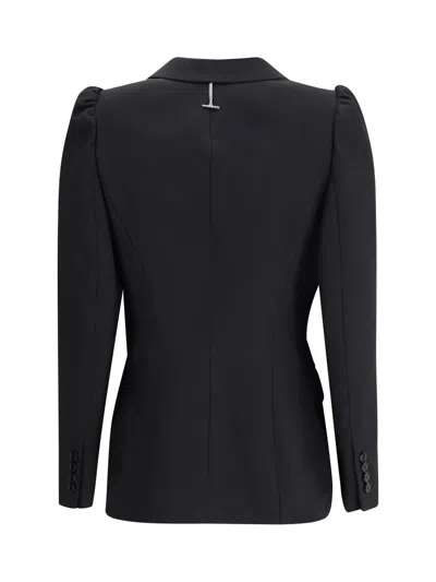 Alexander Mcqueen Tailored Jacket With Notched Lapels And Padded Shoulders In Black