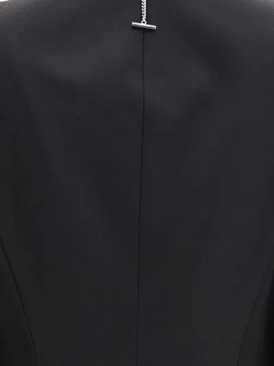 Alexander Mcqueen Tailored Jacket With Notched Lapels And Padded Shoulders In Black