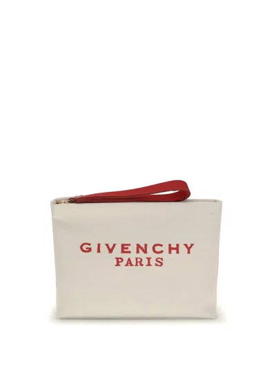 Givenchy Logo-print Clutch Bag In White
