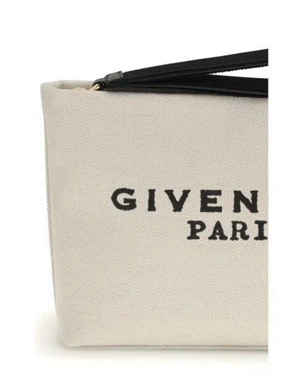 Givenchy Logo-print Clutch Bag In Sand