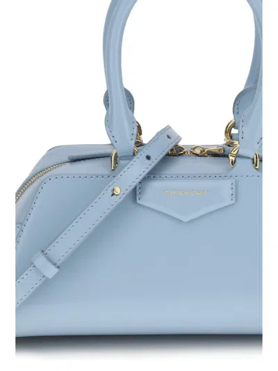 Givenchy Mini Antigona East-west Bag In Box Leather In Blue