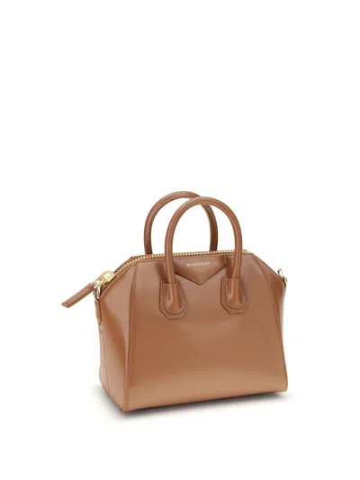 Givenchy Caramel Leather Antigona Top Handle Bag In Brown