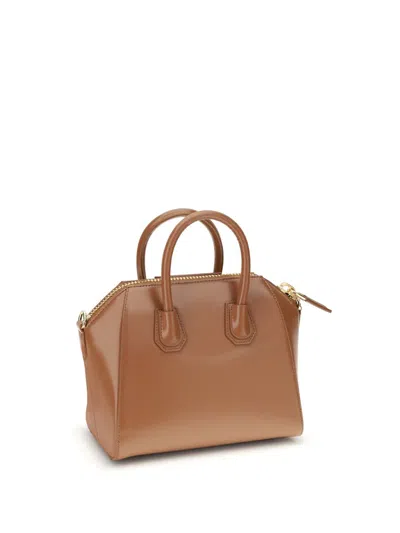 Givenchy Caramel Leather Antigona Top Handle Bag In Brown