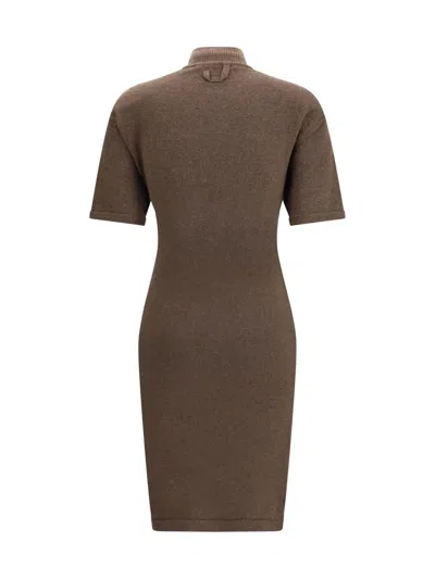 Jacquemus Robe Maille Castagna Dress In Brown