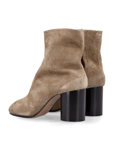 Maison Margiela Tabi Suede Ankle Boots In Brown
