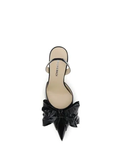 Mach&mach 85mm Bow-embellished Slingback Pumps In Black