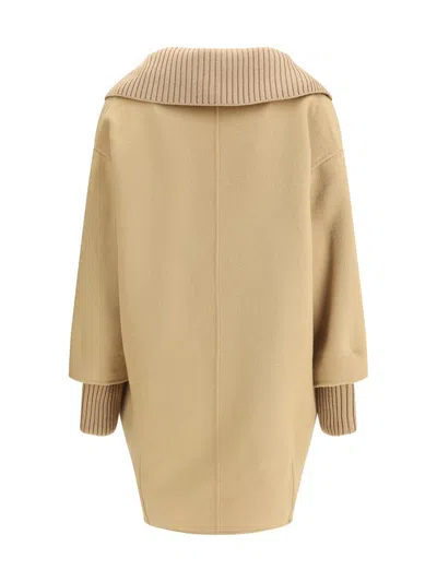 P.a.r.o.s.h P. A.r. O.s. H. Double-breasted Beige Coat In Multi