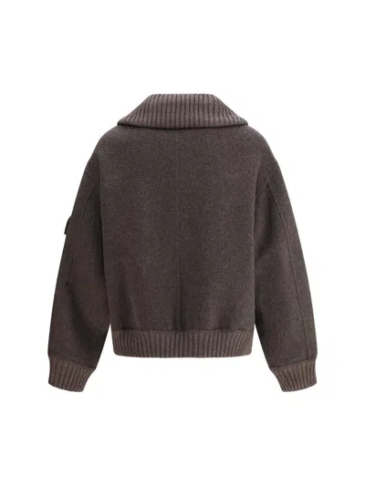 P.a.r.o.s.h P. A.r. O.s. H. Wool Jacket With A Wide Collar In Brown