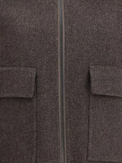 P.a.r.o.s.h P. A.r. O.s. H. Wool Jacket With A Wide Collar In Brown
