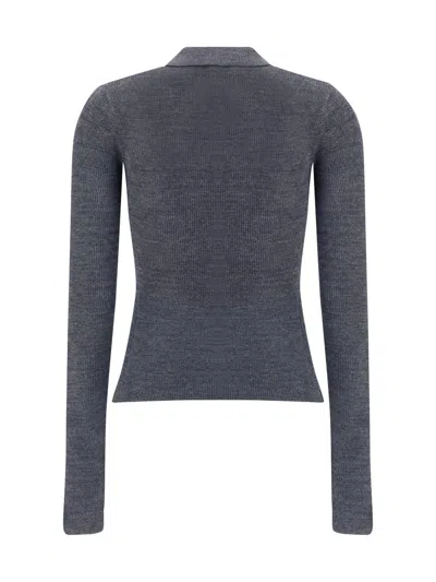 Ganni Print Polo Sweater In Multi