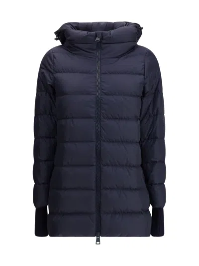 Herno Hooded Quilted Nylon Jacket In Blue