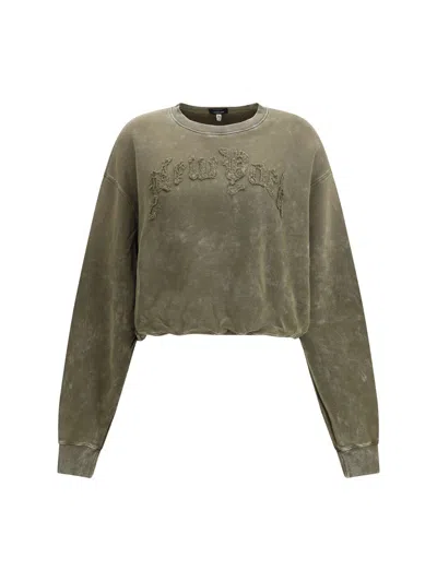 R13 New York Balloon Crewneck In Green
