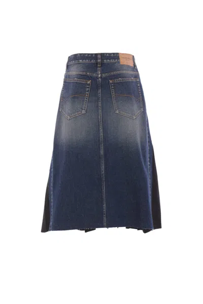 Balenciaga Hybrid Pleated Wool-ramie Midi Skirt In Black