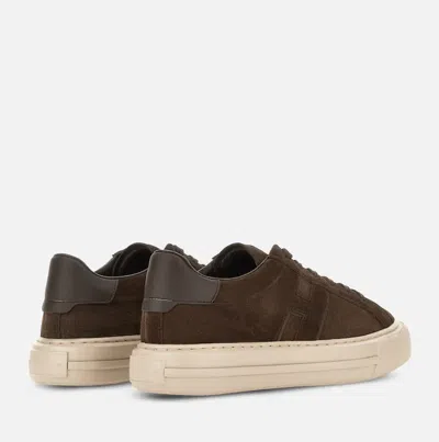 Hogan H691 Lace-up Sneakers With Suede Upper And Memory Foam Comfort In Brown