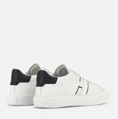 Hogan White Leather Sneakers With Logo Design And Rubber Sole In White