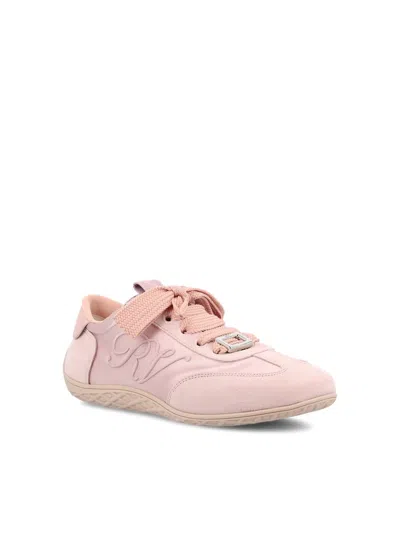 Roger Vivier Viv Low Sneakers In Suede In Pink