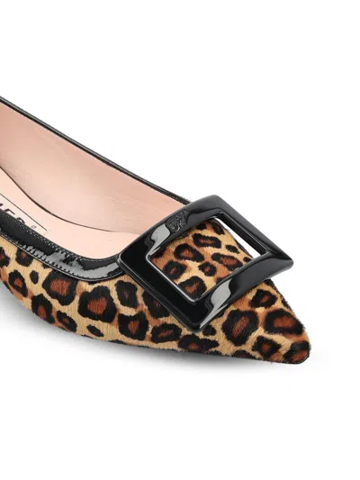 Roger Vivier Gommettine Ballerina Leopard Print Pony Skin In Animal Print