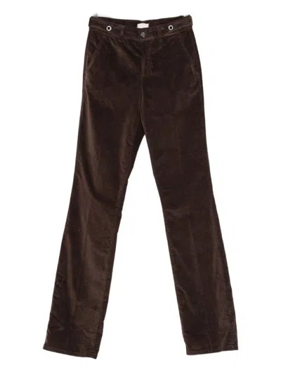 Liu •jo Corduroy Straight-leg Trousers In Brown