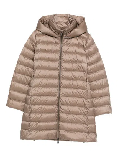 Seventy Hooded Puffer Jacket In Brown