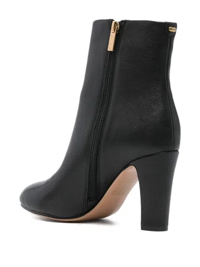Twinset Smooth Leather Ankle Boots In Black