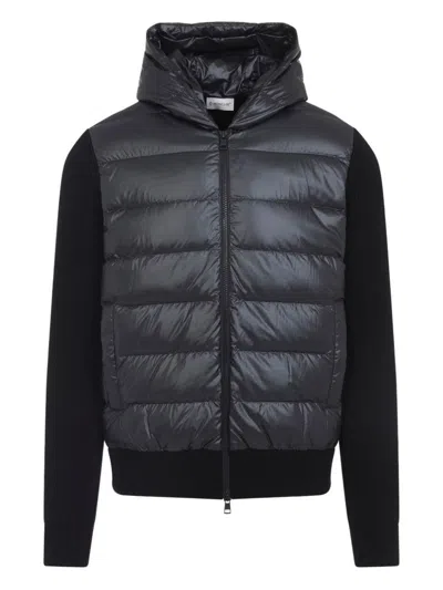 Moncler Padded Wool Zip-up Hoodie Clothing In Blue