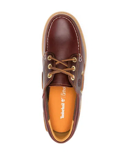 Timberland Boat Shoes Con Plateau Stone Street W Marrone Scuro In Red