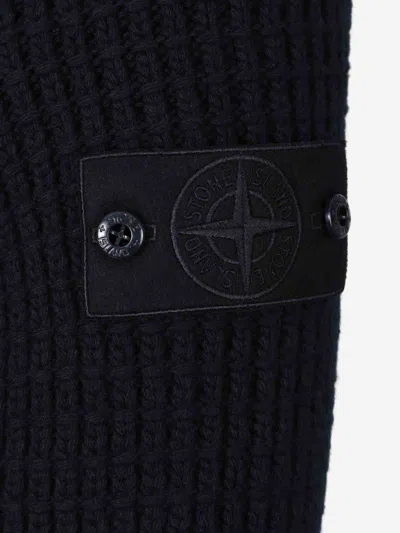 Stone Island Quilted Hooded Jacket In Blue