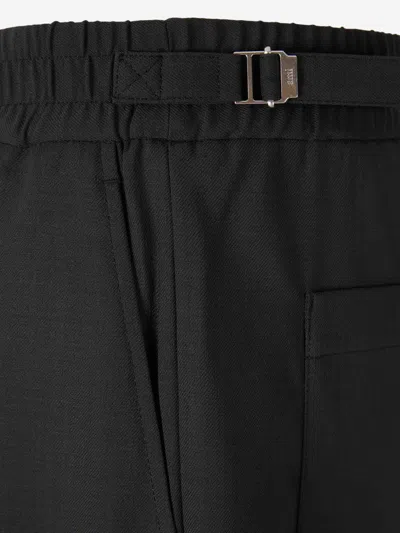 Ami Alexandre Mattiussi Wool Trousers With Back Pockets And Wide Leg In Black