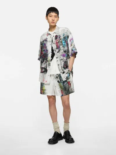 Acne Studios Fluid Printed Bermudas In White