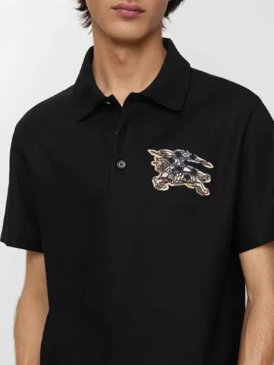 Burberry Evan Ekd Check Cotton Polo Shirt Clothing In Black