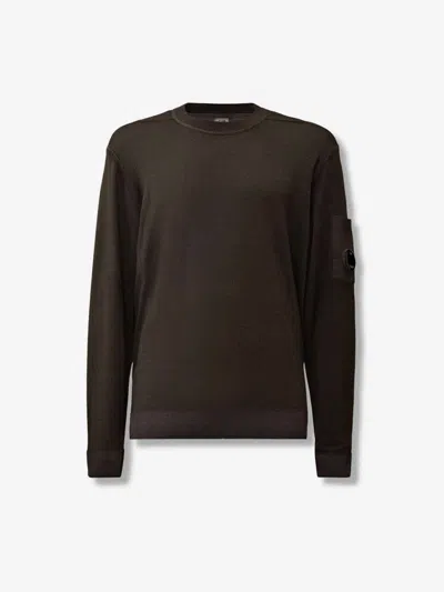 C.p. Company Pocket-detail Crew-neck Sweater In Brown