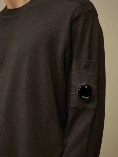 C.p. Company Pocket-detail Crew-neck Sweater In Brown