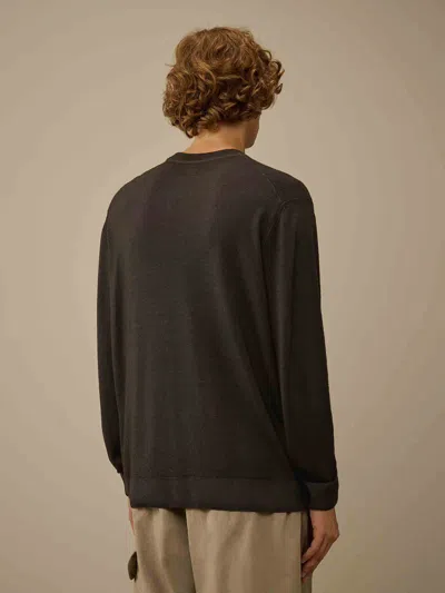 C.p. Company Pocket-detail Crew-neck Sweater In Brown