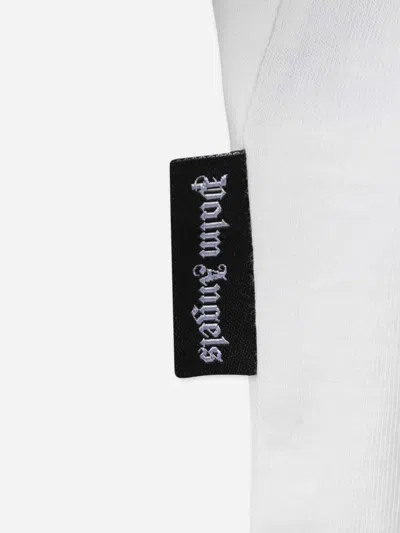 Palm Angels Oversized Logo Back Curved Short Sleeves T-shirt In White