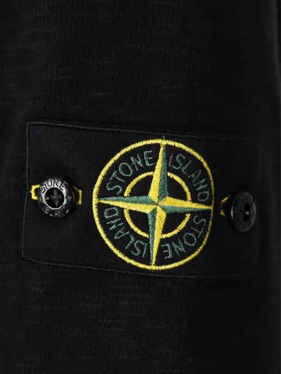 Stone Island Organic Cotton Crew Neck Long Sleeve Top In Black