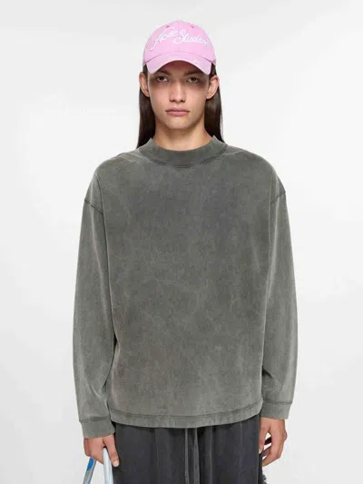 Acne Studios Crew Neck Sweatshirt In Gray