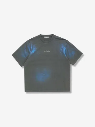 Acne Studios Round Neck Short Sleeve T-shirt In Gray