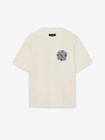Amiri Rose-embellished T-shirt In Neutral