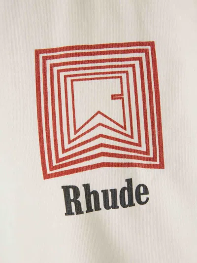 Rhude T-shirt Chevron Logo Repeat Tee Vintage White In Multi